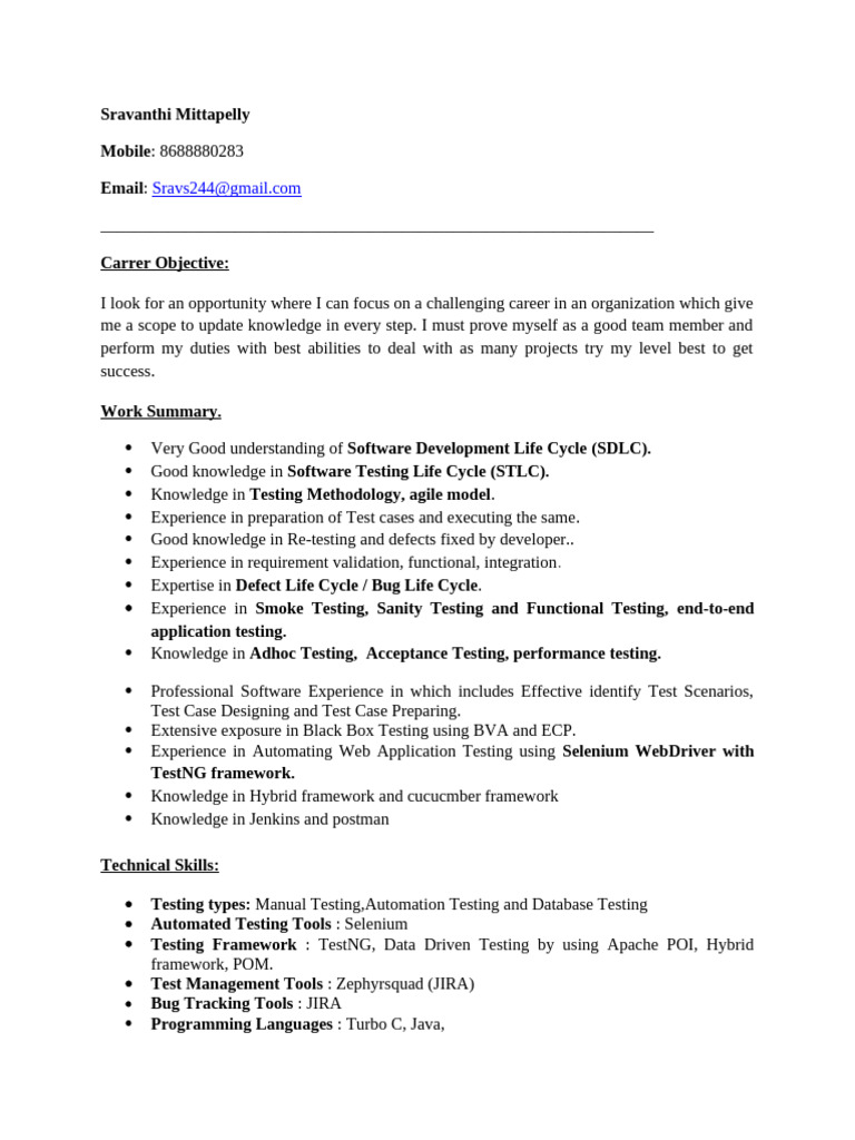 Resume MA | PDF | Software Testing | Selenium (Software)
