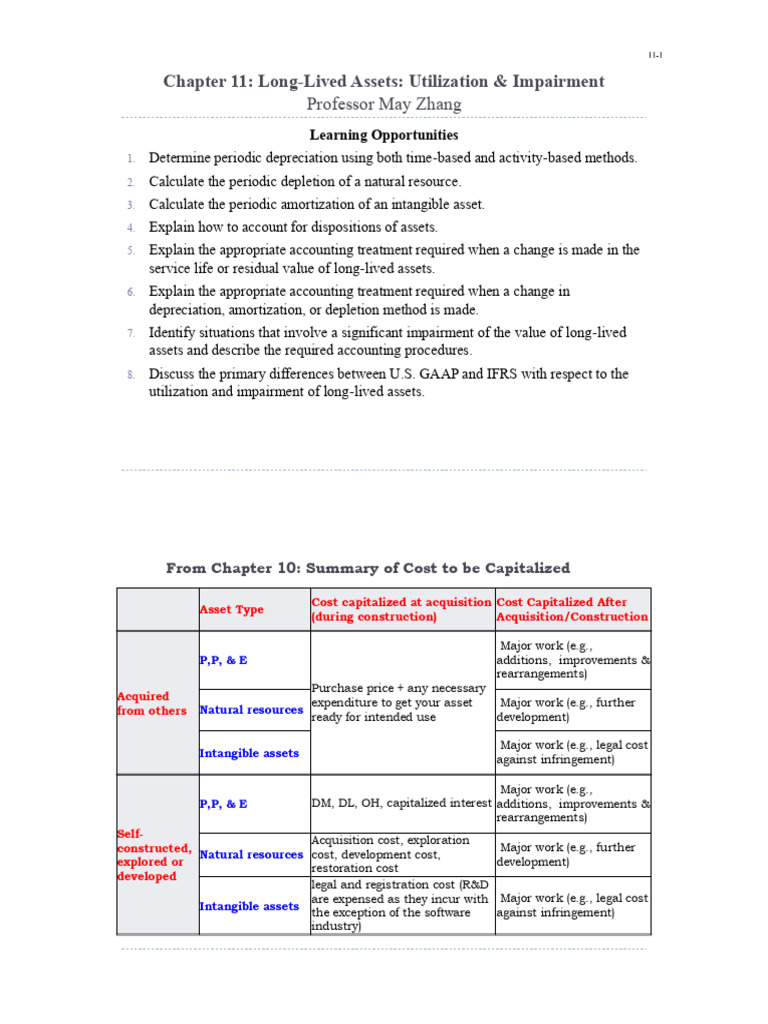 Professor Zhang Chapter 11 | PDF | Depreciation | Goodwill (Accounting)