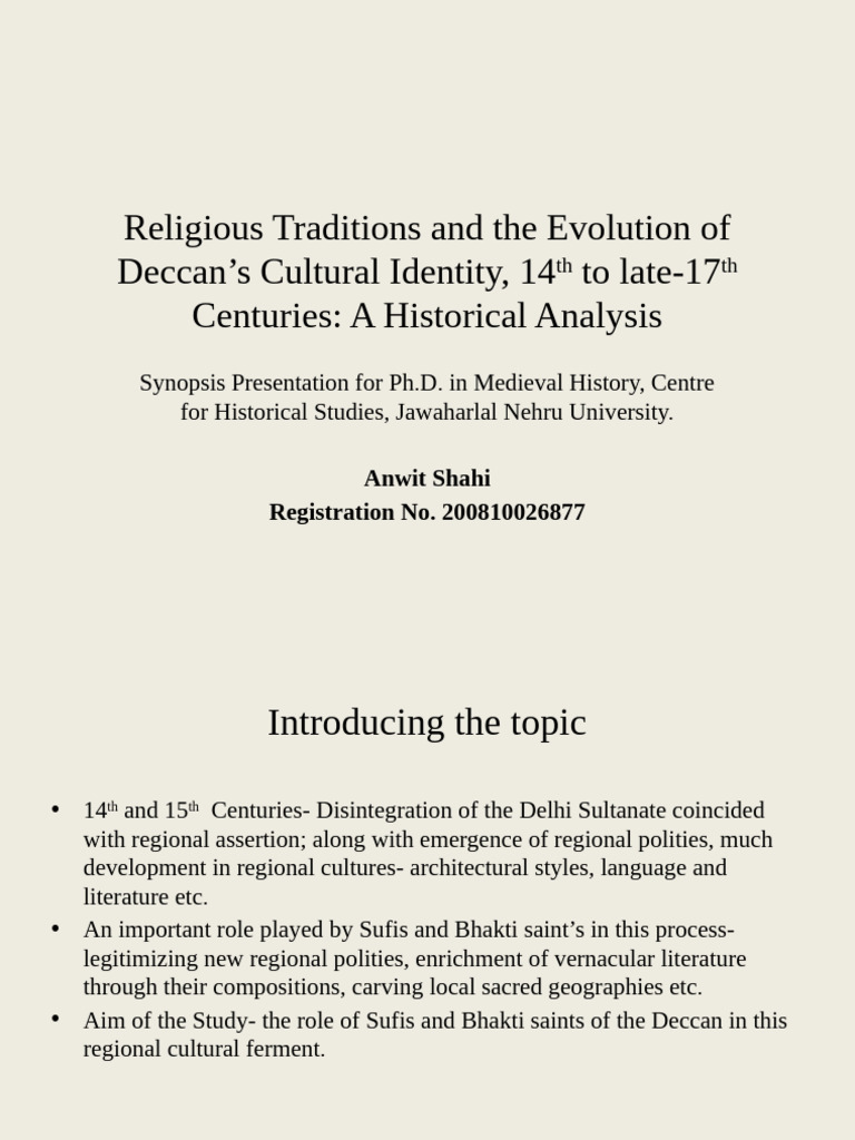 Religious Traditions and The Evolution of Deccan's Cultural | PDF ...