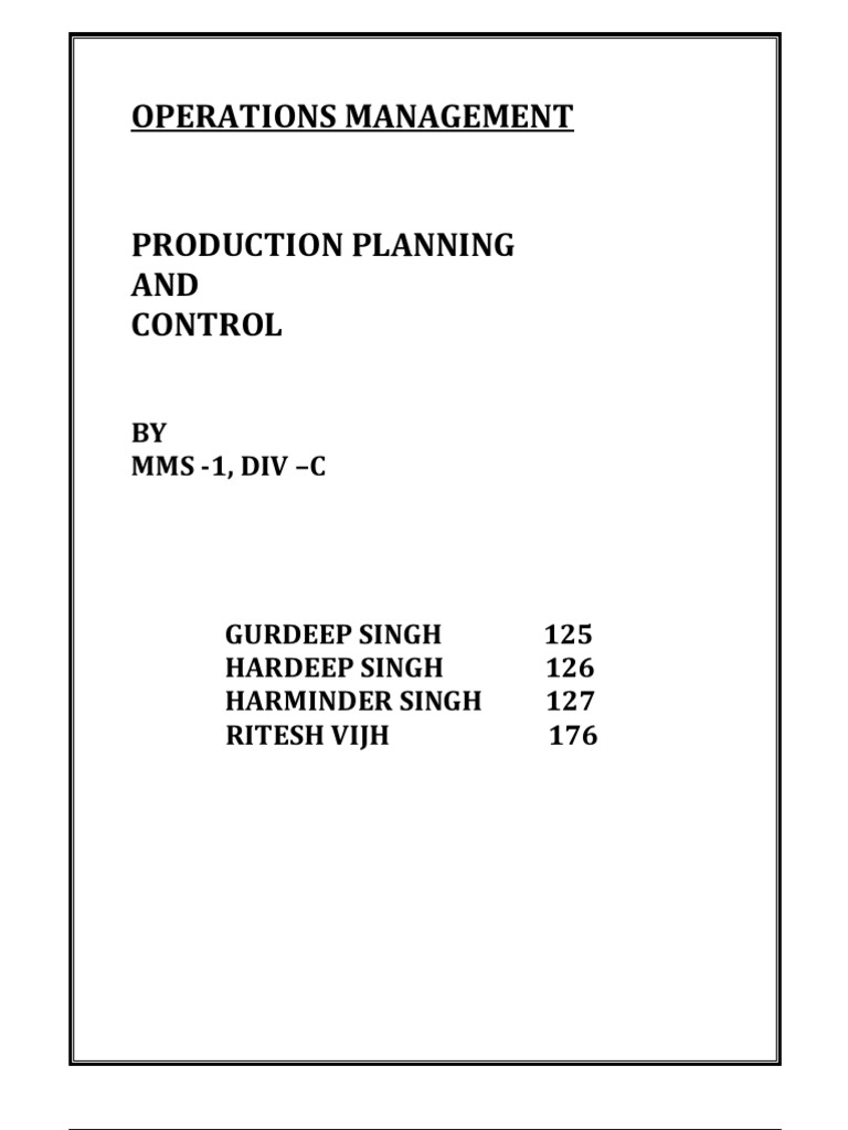 Steps in Production Planning | Download Free PDF | Scheduling