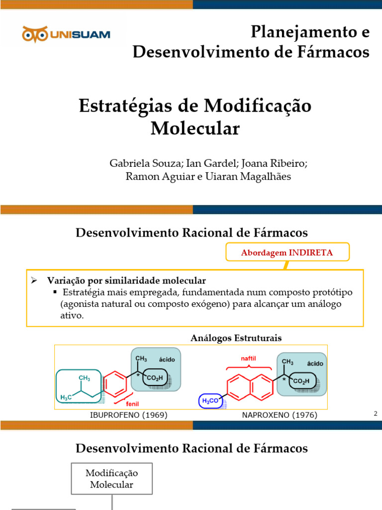 Estratégias de Modificação Molecular em Fármacos | PDF | Moléculas ...