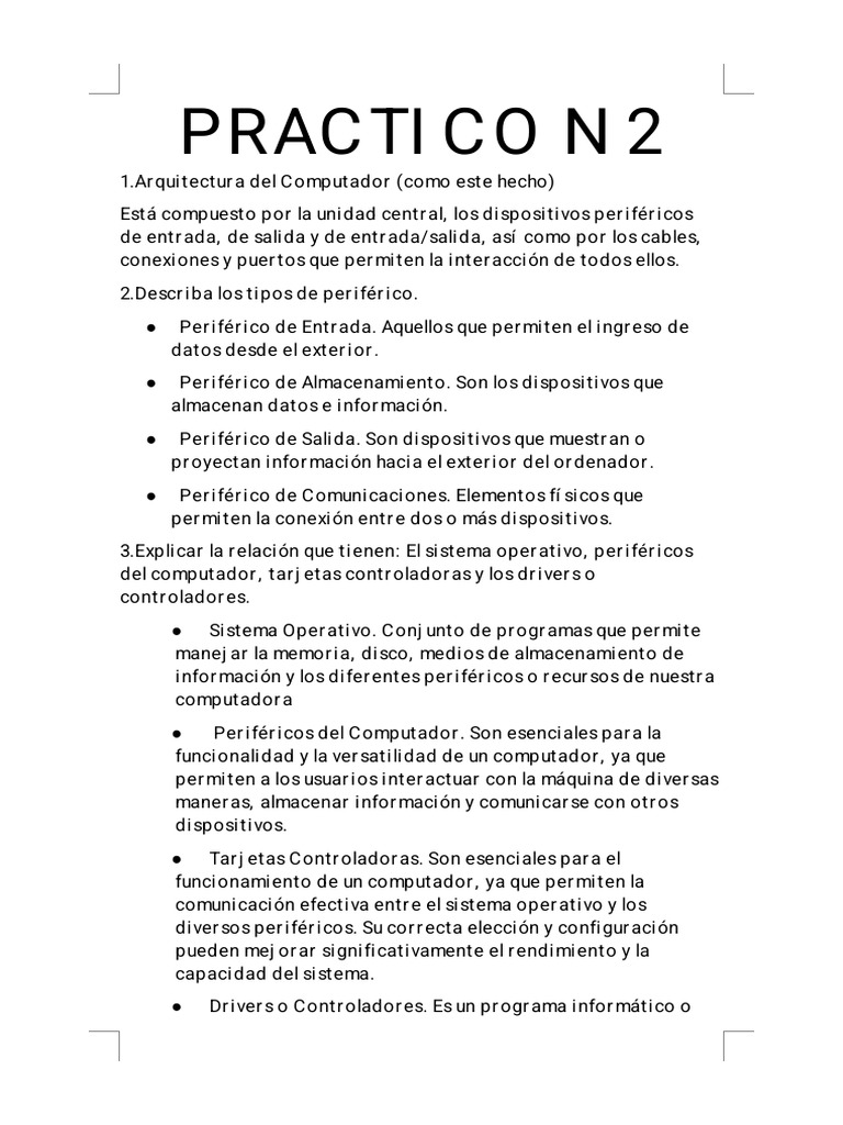 Practico N 2 Informatica | PDF | Hardware de la computadora | Electrónica