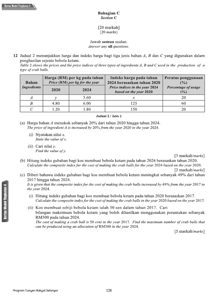 Paper 2 Bahagian C Indeks | PDF