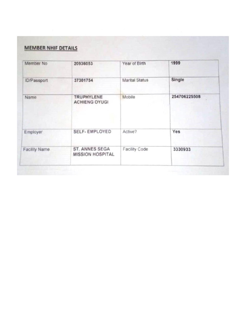 NHIF | PDF