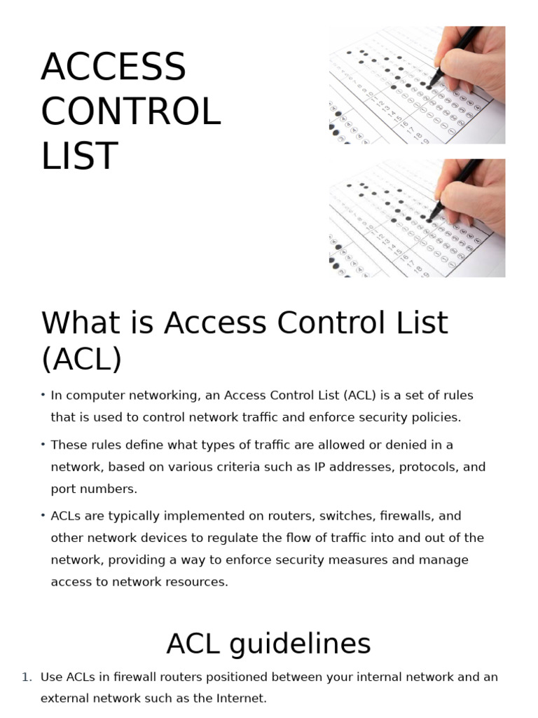 Access Control List | PDF | Computer Network | Router (Computing)