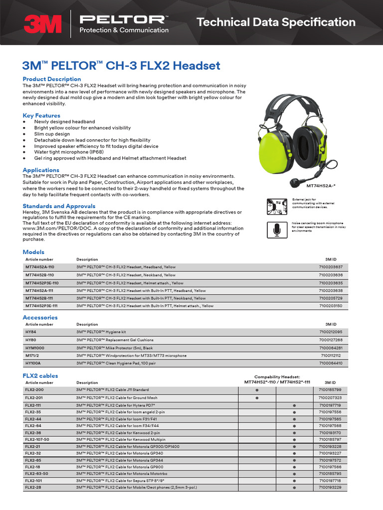 C410ec83 Doc Casque PTT CH 3 FLX2 Headset en PDF | PDF | Decibel ...