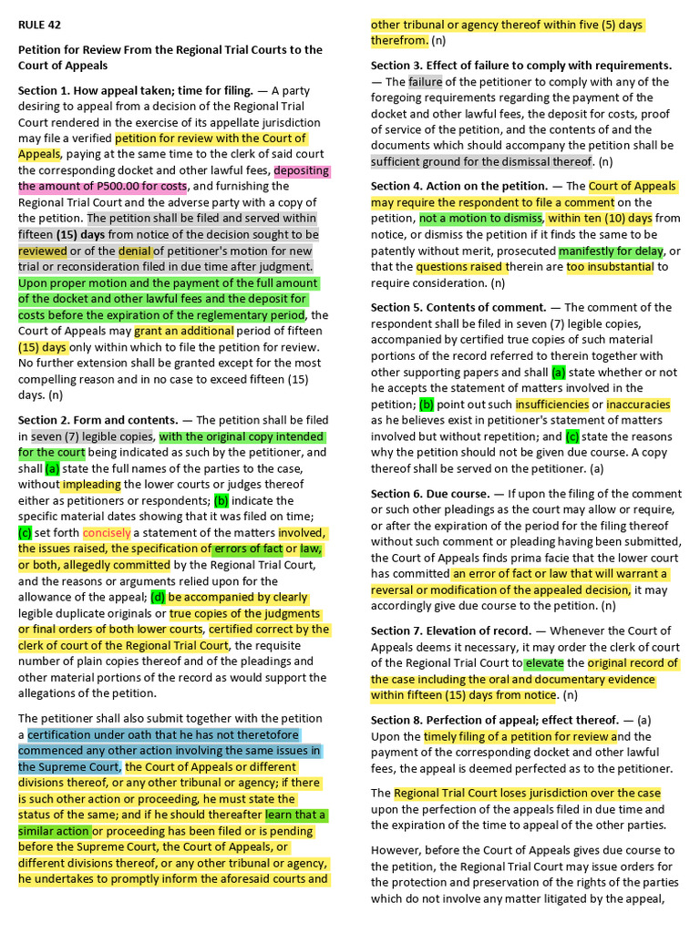 RULE 42 Petition For Review From The RTC To The CA | PDF | Appeal ...