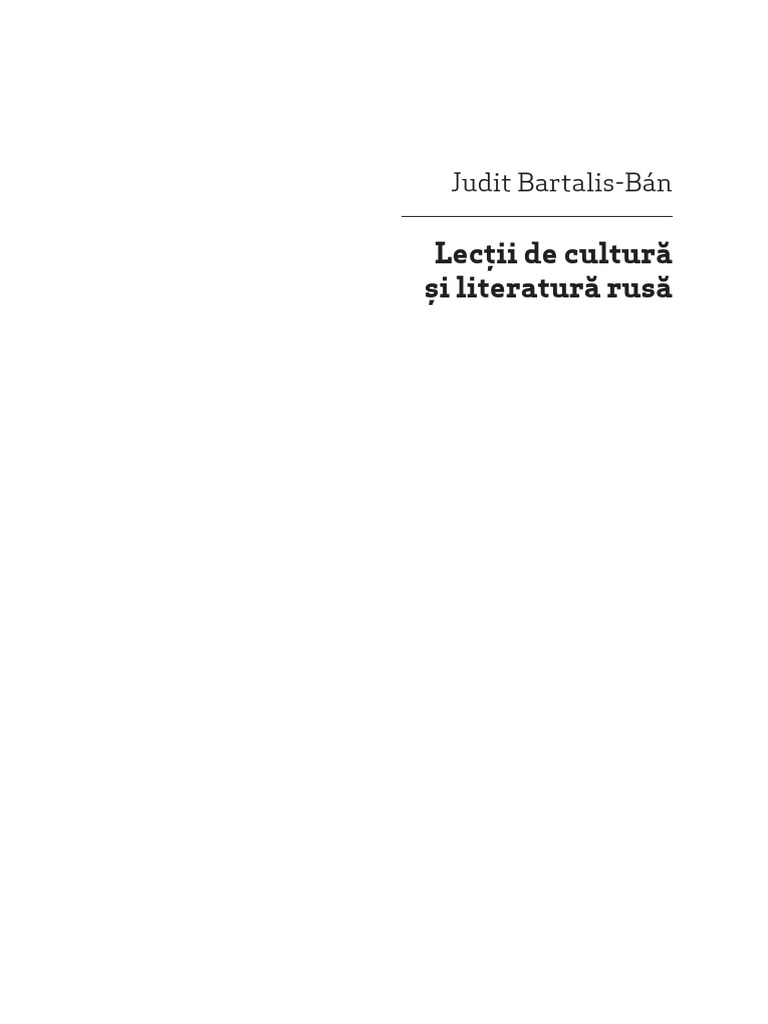 Lectii de Cult Si Lit Rusa | PDF