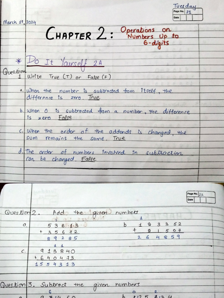 CH 2 Operations On Numbers Upto 6digits | PDF