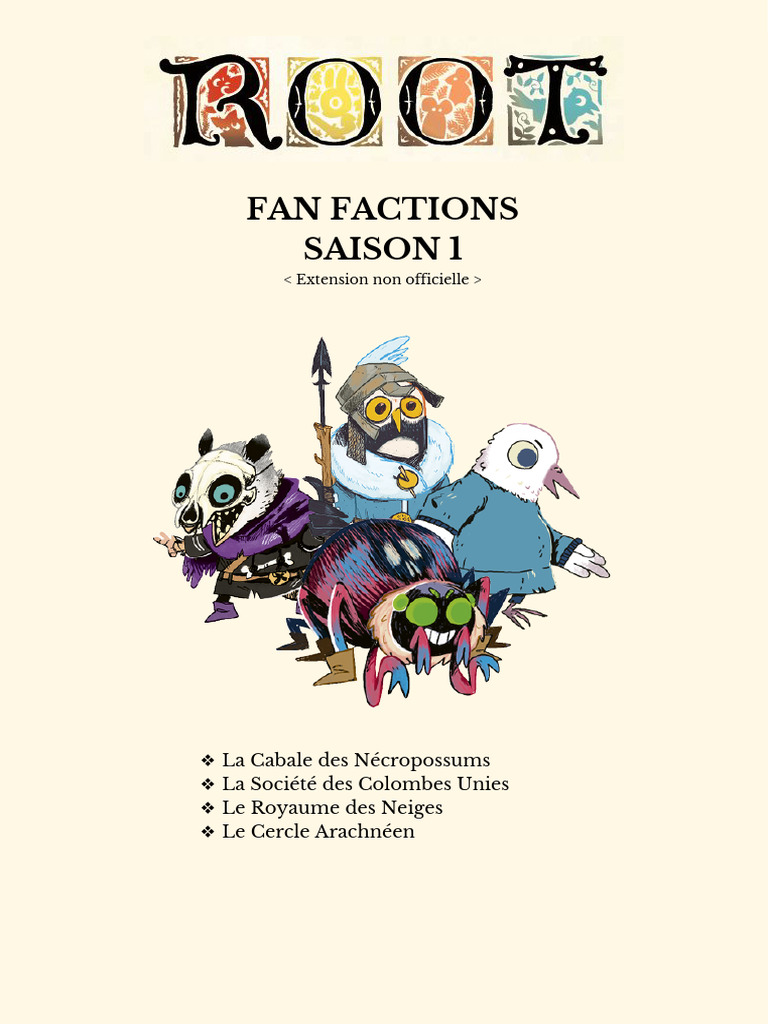 Fan Factions ROOT : Nécropossums et plus | PDF | Toile d'araignée ...