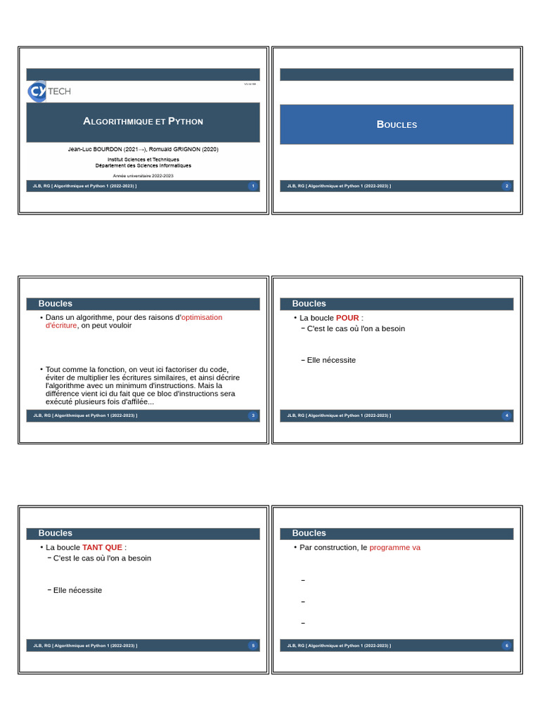 Boucles en Algorithmique et Python | PDF | Structure de contrôle ...