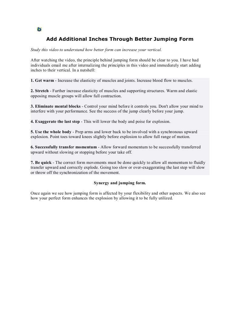 Add Additional Inches Through Better Jumping Form: A CCC CCC C CCCCCC C ...