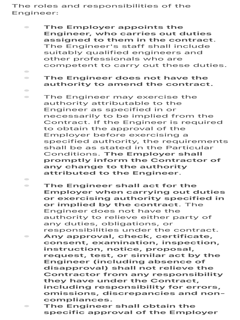 Engineer's Roles and Responsibilities | PDF | Employment | Prices