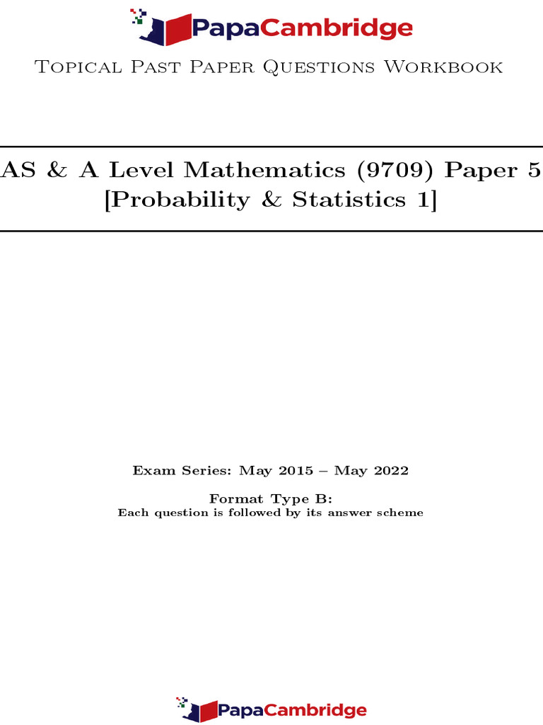 AS & A Level Math Probability Workbook | PDF | Mathematics | Science