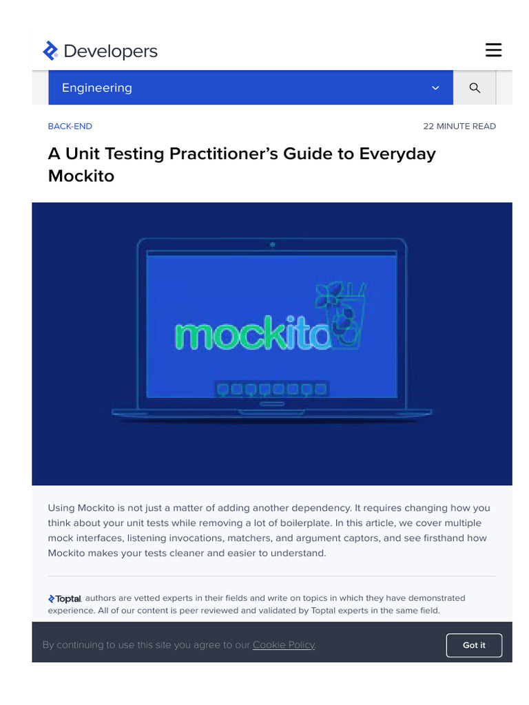 Everyday Mockito | PDF | Unit Testing | Method (Computer Programming)