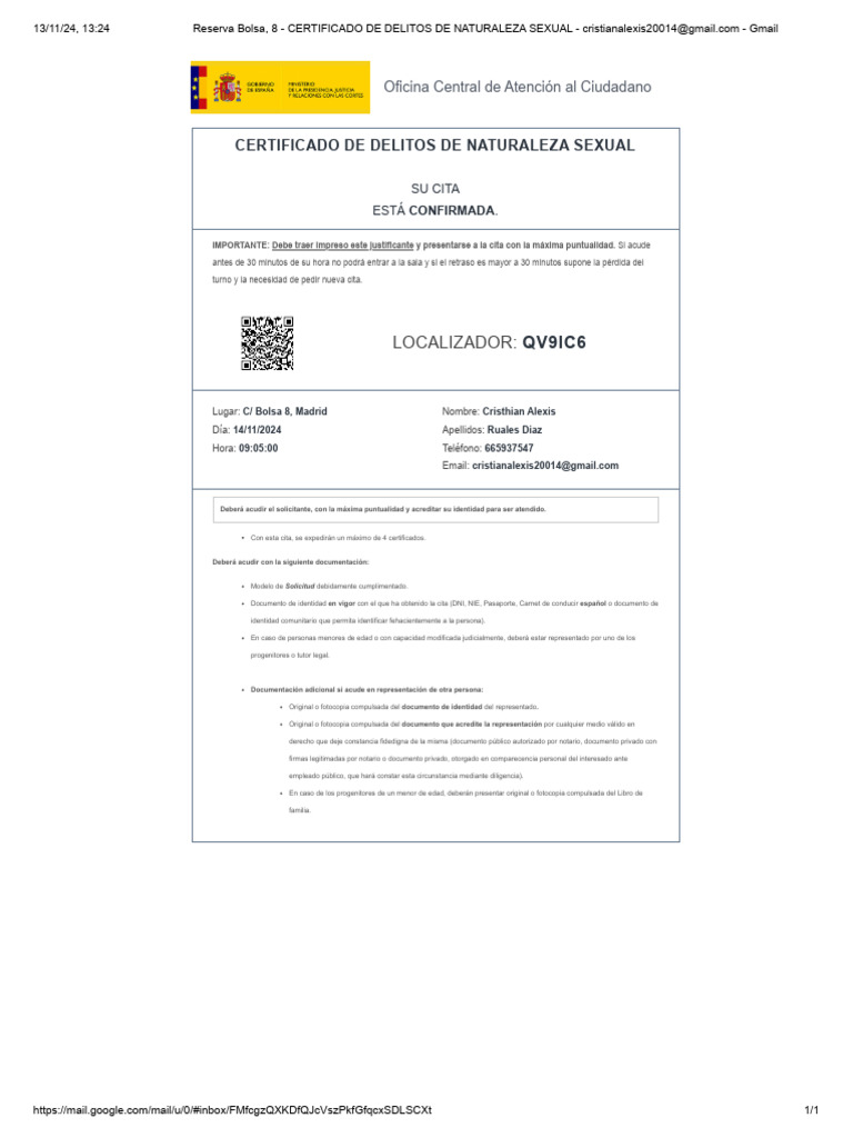 Cita Previa | PDF | Documento de identidad | Gobierno y personalidad