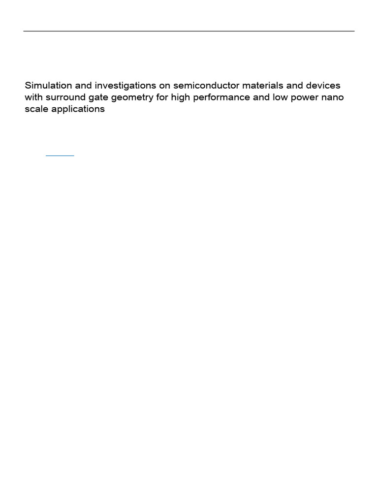 Simulation and Investigations On Semiconductor Mat | PDF | Field Effect ...