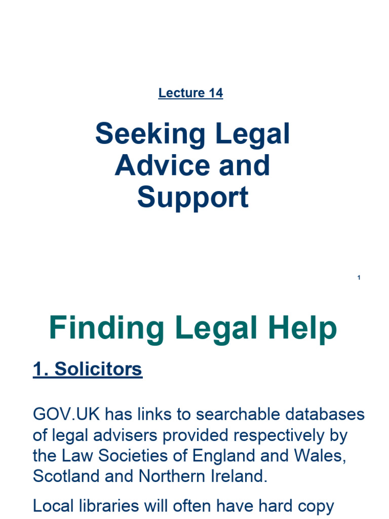 Finding Legal Advice Resources | PDF | Lawyer | Legal Aid