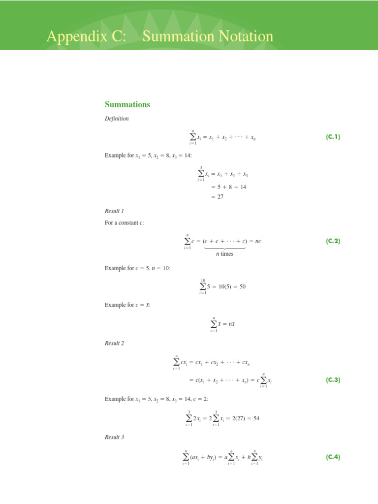 Appendix C | PDF | Mathematics | Mathematical Notation