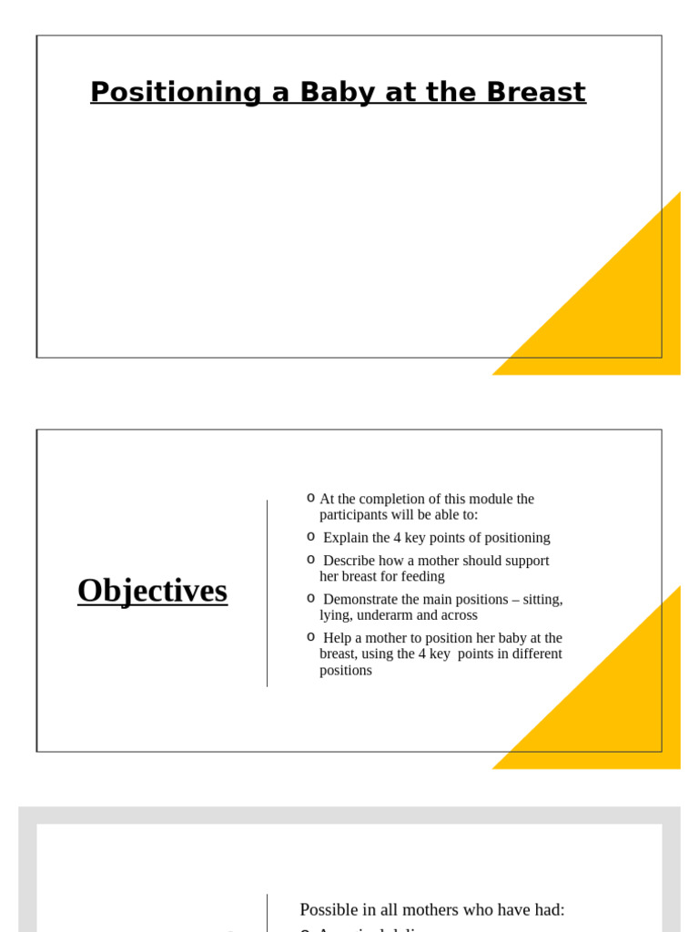 Proper Breastfeeding Positioning Guide | PDF | Breastfeeding | Childbirth