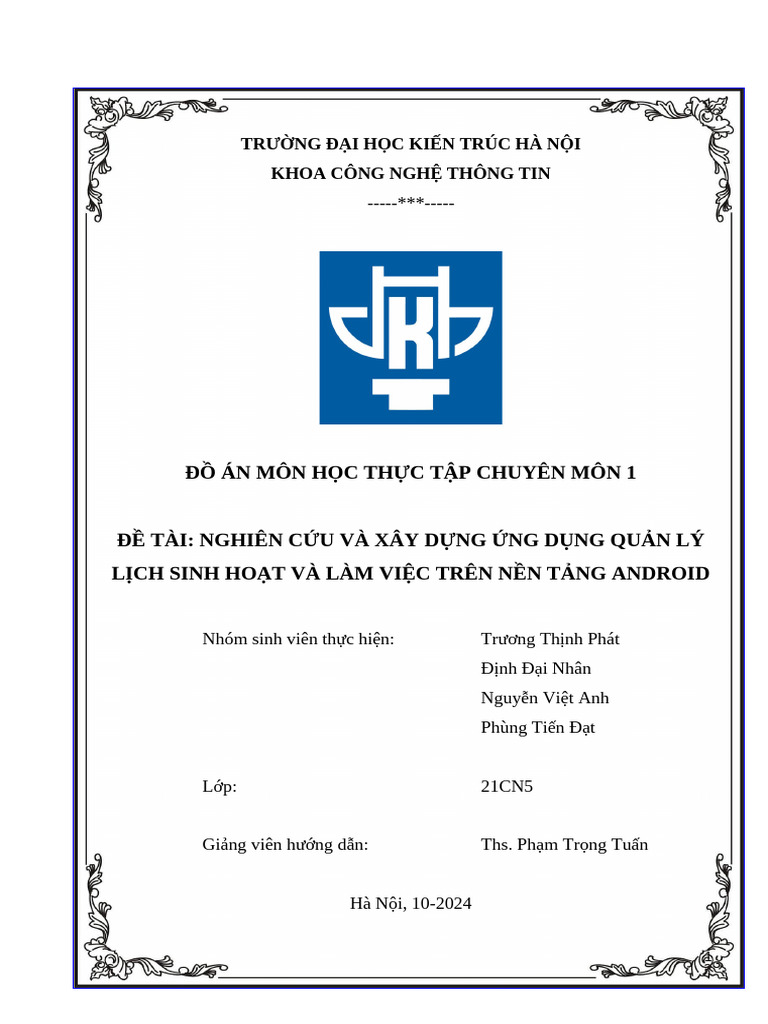 21CN5 Nhóm 1 Thực tập chuyên môn 1 | PDF