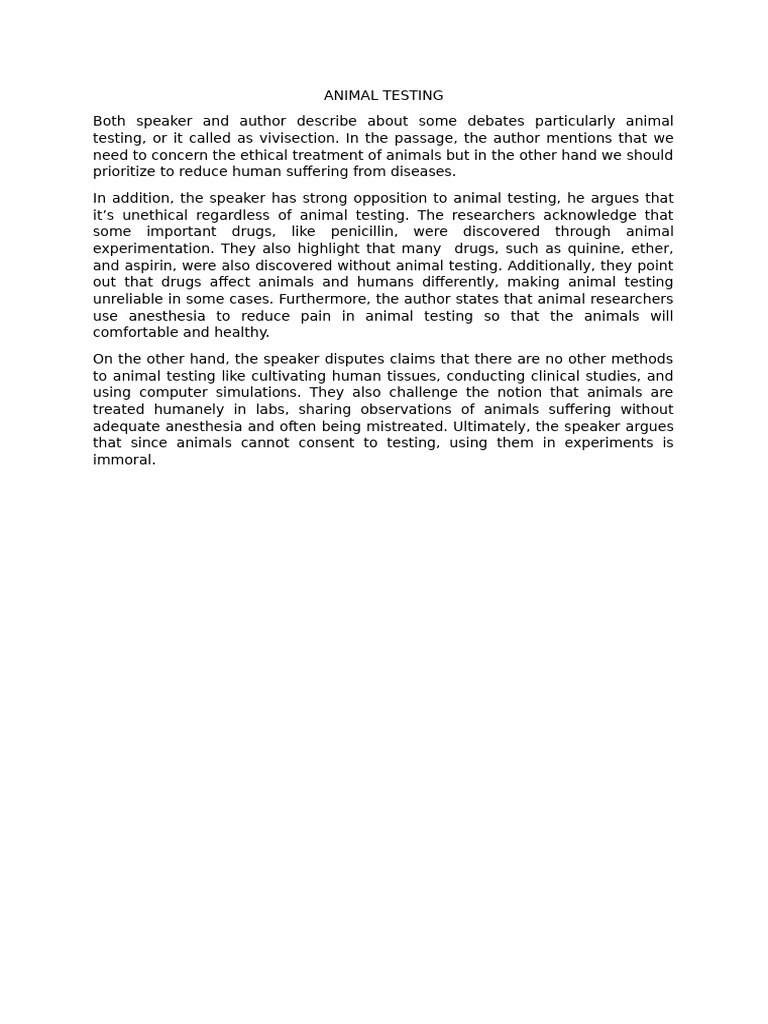 Animal Testing | PDF