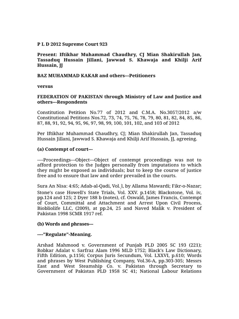 Supreme Court Contempt Proceedings 2012 | PDF | Contempt Of Court ...
