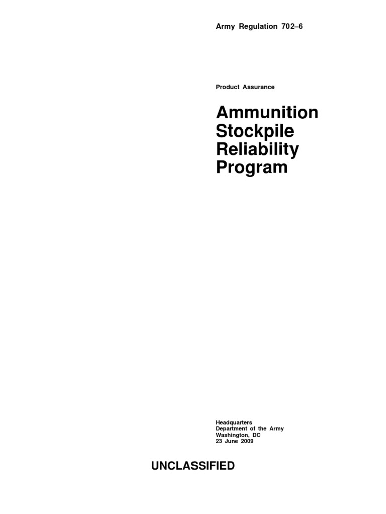 Ar 702-6 | PDF | Reliability Engineering | United States Army