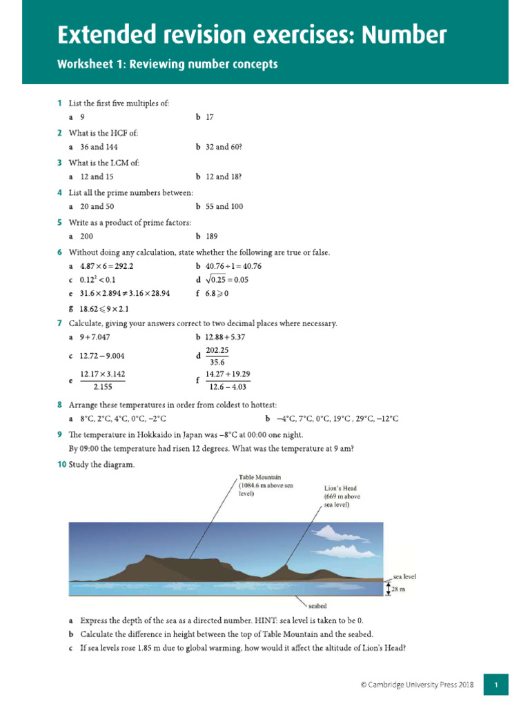CH 1 Numbers | PDF
