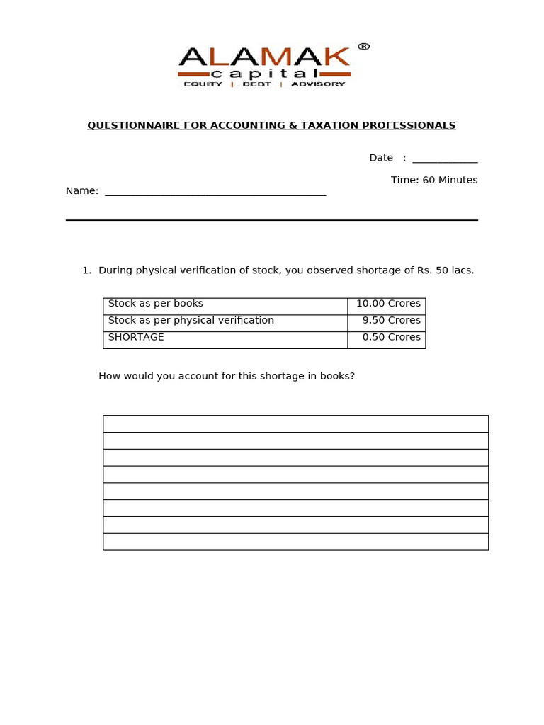 Questionare (Accountant) | PDF
