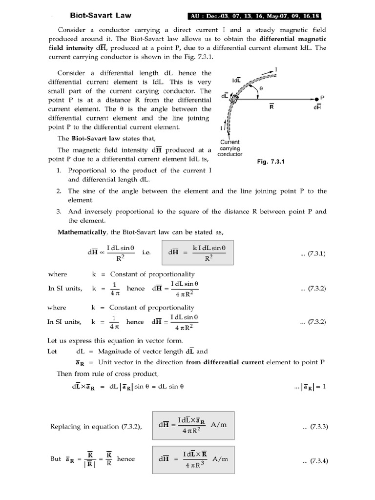 Biot Savart Law | PDF