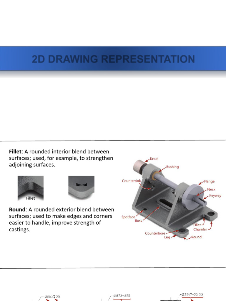 2D Engineering Drawing Features | PDF | Tangent | Euclidean Geometry