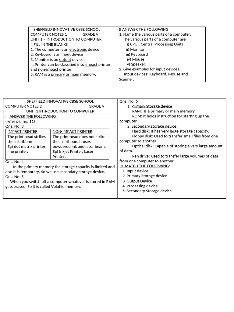 Grade V Computer Notes Overview | PDF | Computer Data Storage | Software