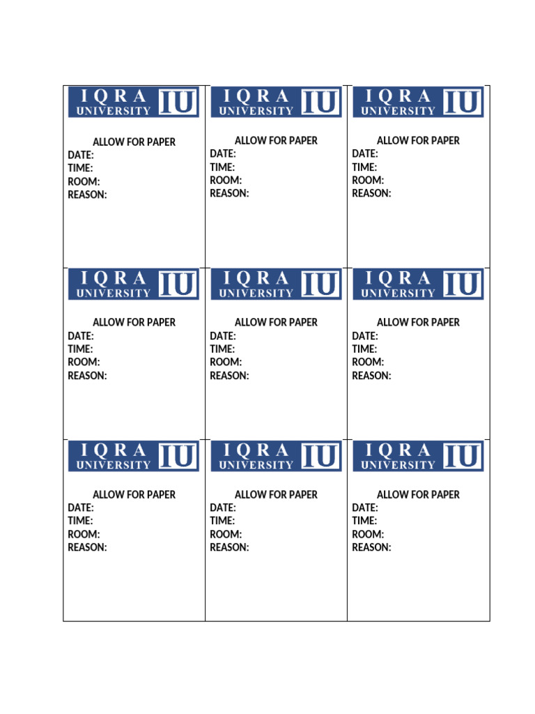 Repeated Paper Allowance Form | PDF