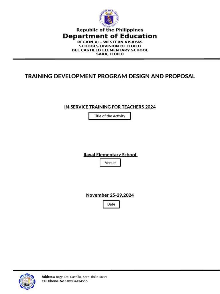 In-Service Training Proposal for Teachers | PDF | Teachers | Learning