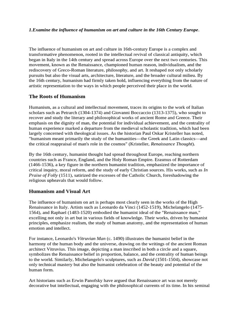 Renaissance Pdf Renaissance Humanism