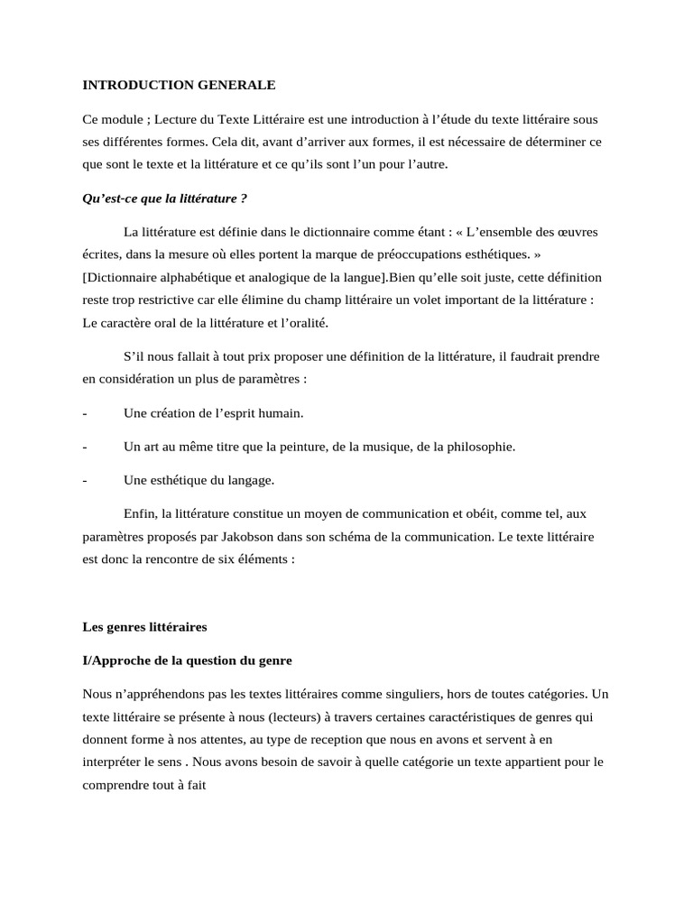 Introduction à la littérature et genres | PDF | Poésie | Rime dans la ...