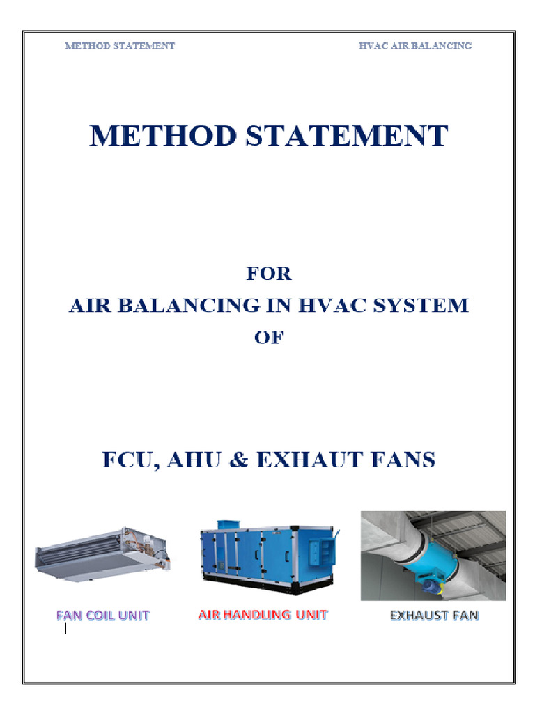 HVAC Air Balancing Method Statement | PDF | Duct (Flow) | Mechanical ...