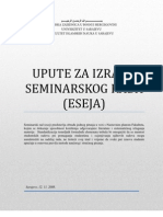 Upute Za Izradu Seminarskog Rada