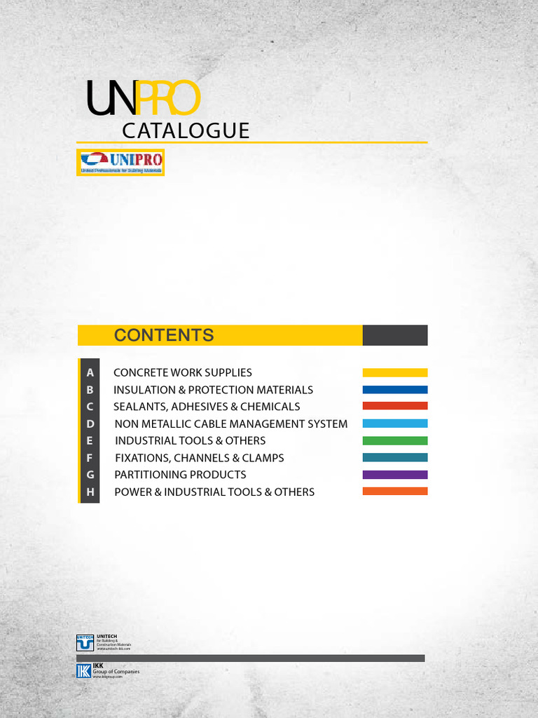 Unipro Construction Product Catalogue | PDF | Concrete | Cement