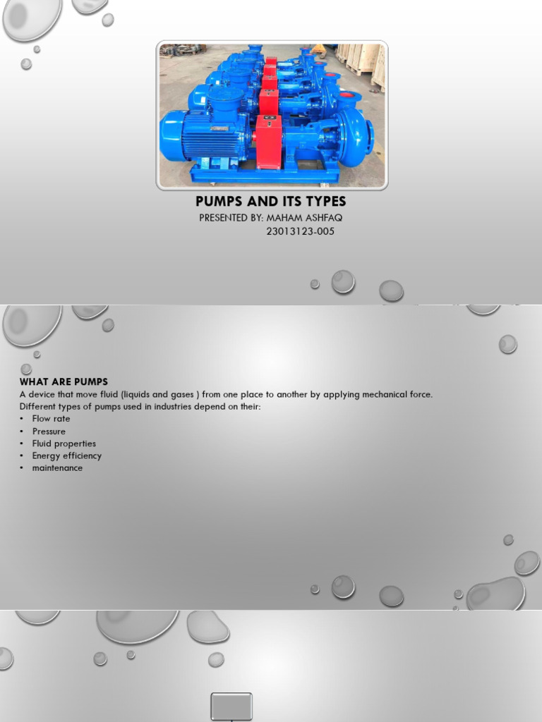ppt pumps | PDF | Pump | Flow Measurement