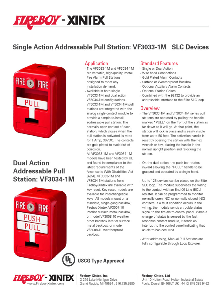Item 5F, 6F & 7F - Single Action Addressable Pull VF3033-1M | PDF ...