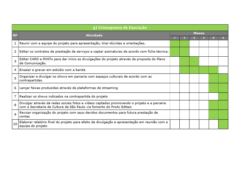 Cronograma de Execução | PDF