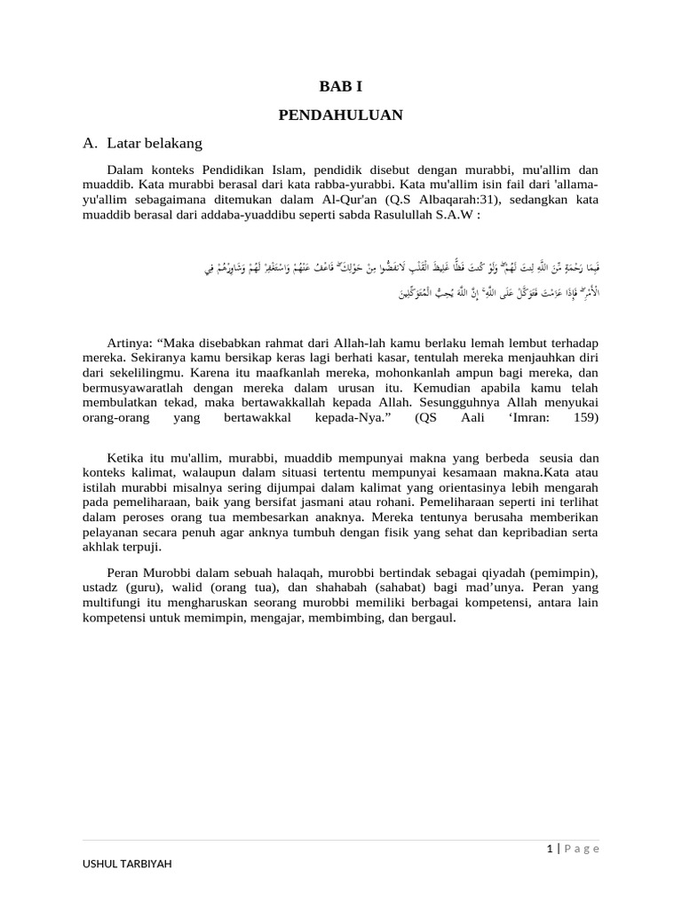 Peran dan Karakteristik Murabbi dalam Pendidikan Islam | PDF