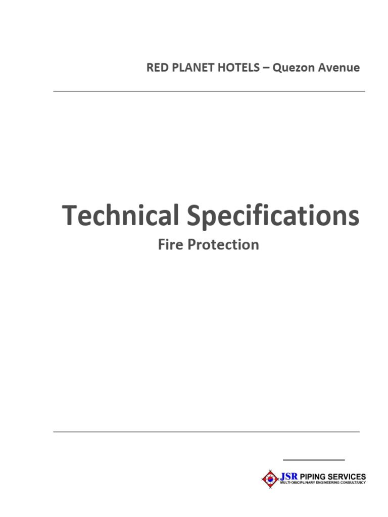 Fire Protection Specifications for Red Planet Hotel | PDF | Pipe (Fluid ...