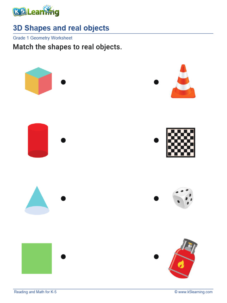 3D Shape Matching Worksheet | PDF
