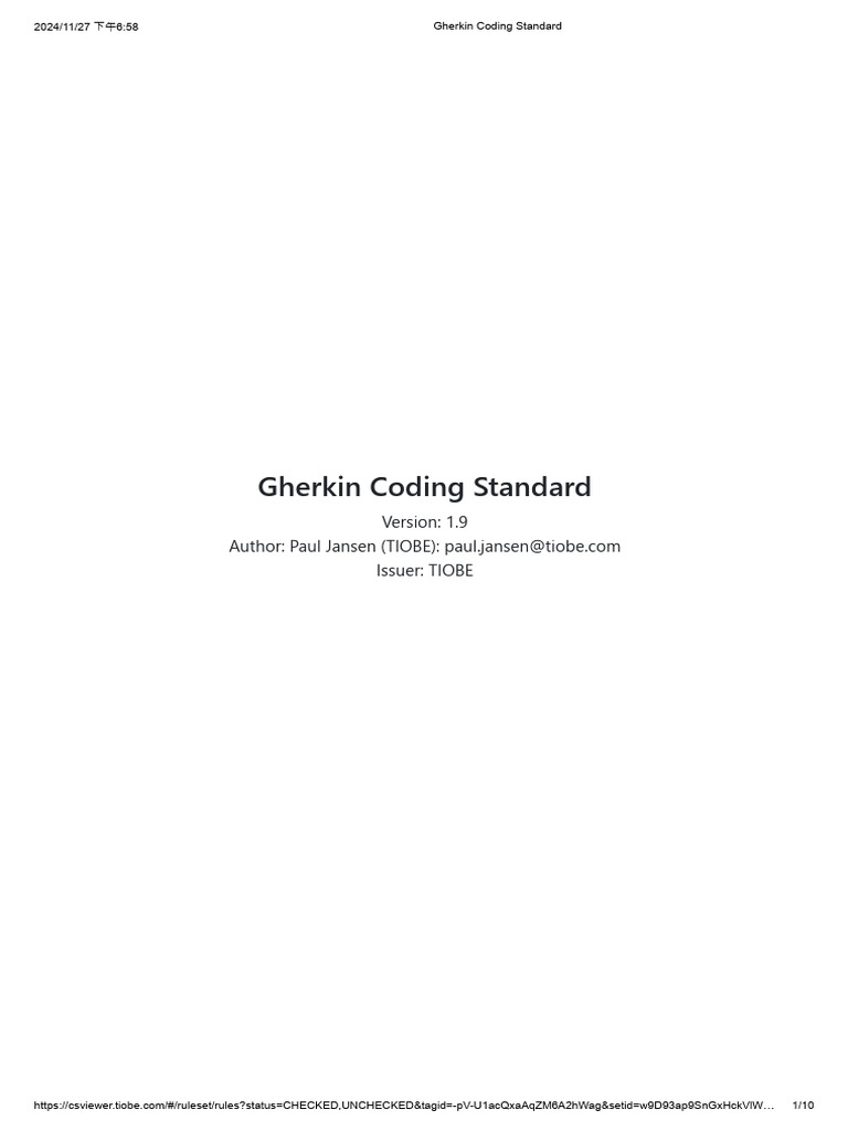 Gherkin Coding Standard | PDF | Computing | Computer Programming