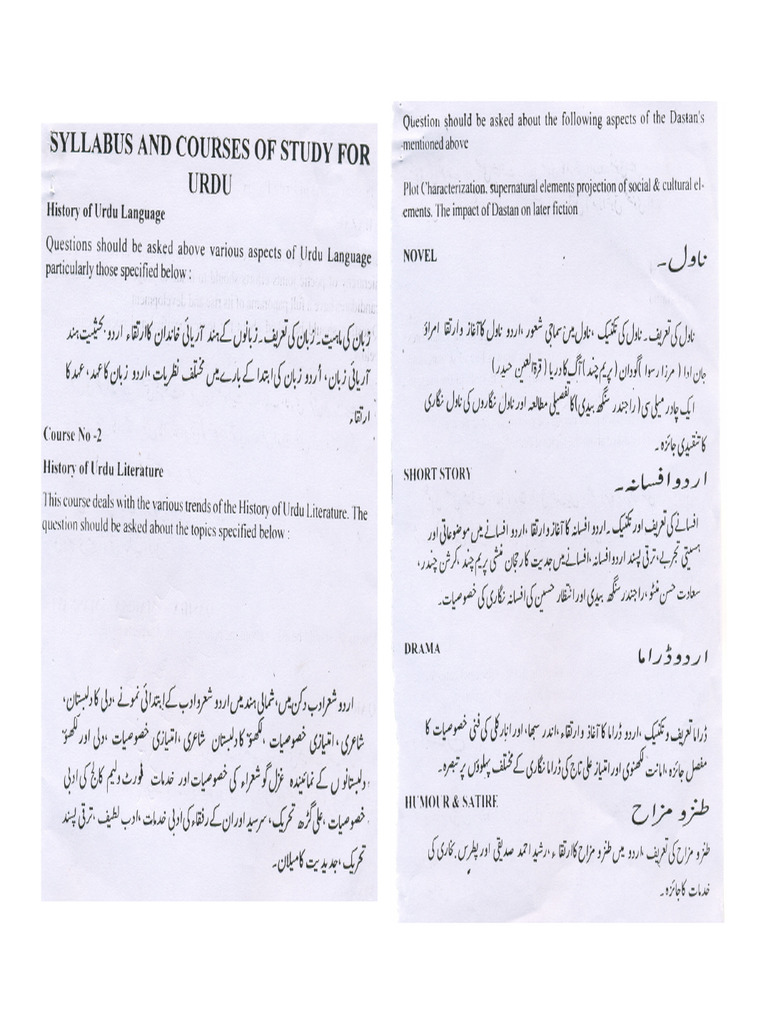 Urdu Syllabus | PDF