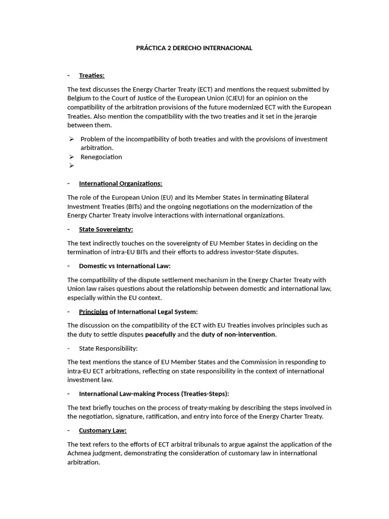 Energy Charter Treaty and EU Law Issues | PDF | Treaty | International Law