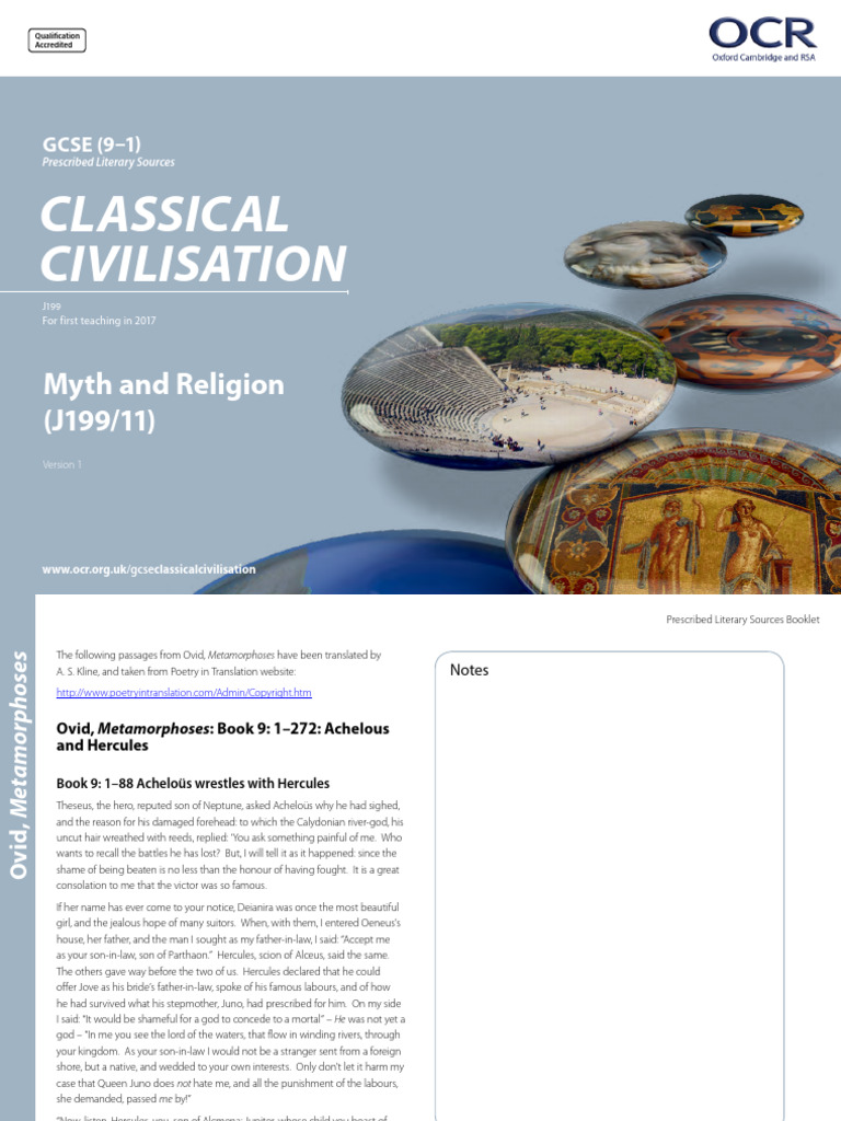 Ocr Classics Prescribed Sources | PDF | Zeus